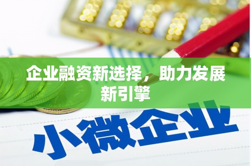 井陉企业融资新选择，助力发展新引擎