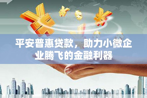 井陉平安普惠贷款，助力小微企业腾飞的金融利器