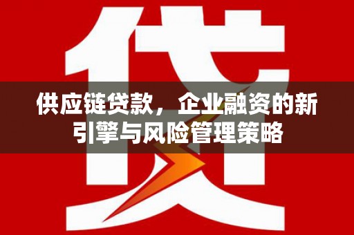 井陉供应链贷款，企业融资的新引擎与风险管理策略
