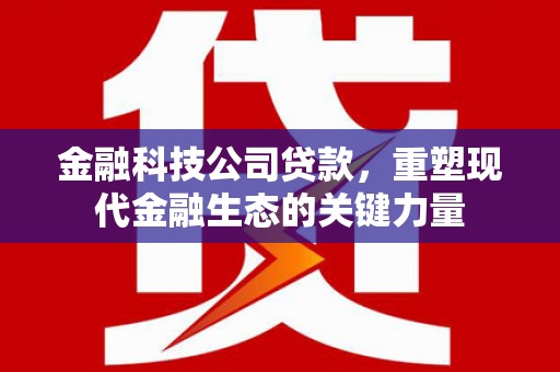 井陉金融科技公司贷款，重塑现代金融生态的关键力量